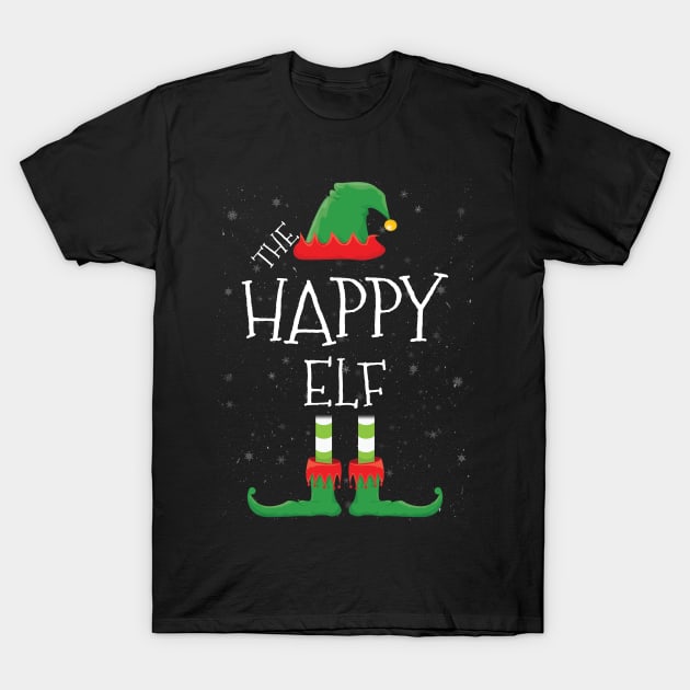 HAPPY Elf Family Matching Christmas Group Funny Gift T-Shirt by tabaojohnny